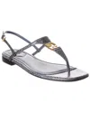 Fendi Ffoldo Python Leather Sandals With Adjustable Ankle Strap In Gray