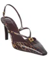 Fendi Ffold High Heel Printed Karung Slingbacks In Brown