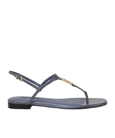Fendi Blue Ayers Thong Sandals
