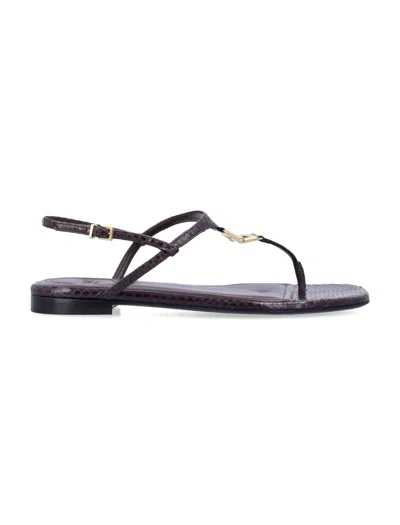Fendi Ffold Thong Sandals In Ayers Leather In Purple