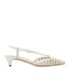 Fendi Two-tone Leather Ffold Pumps In White And Green