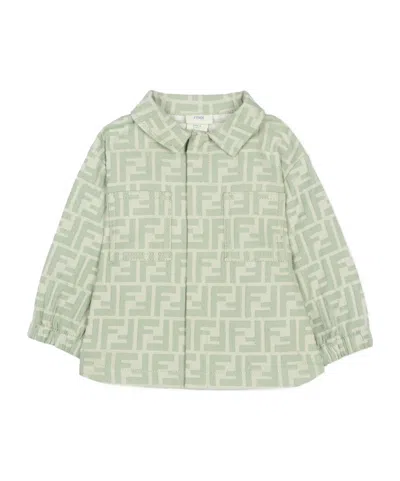 Fendi Kids' Ff-pattern Jacket In Green