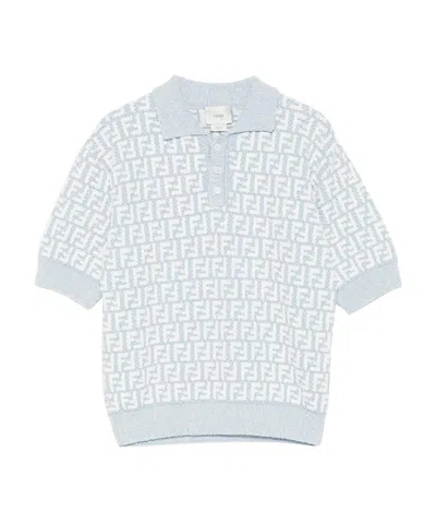 Fendi Ff-pattern Polo Shirt In Black