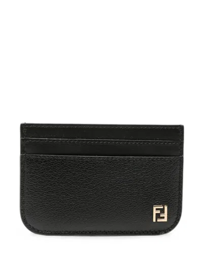 Fendi Ff-plaque Wallet In Black
