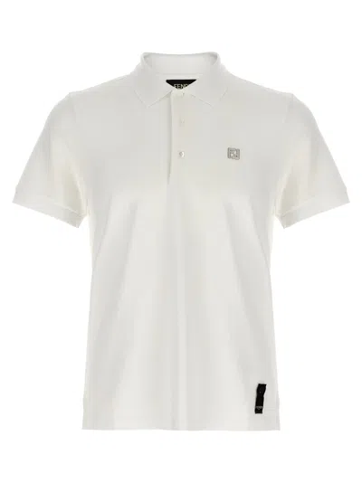 FENDI FENDI FF METALLIC LOGO POLO SHIRT