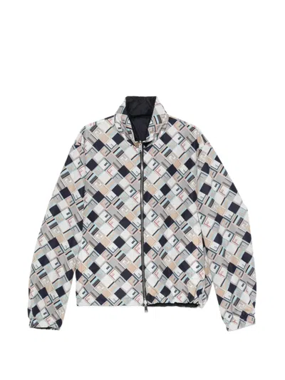 Fendi Reversible Windbreaker Jacket In Gray