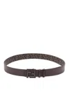 Fendi Ff Reversible Belt In Black