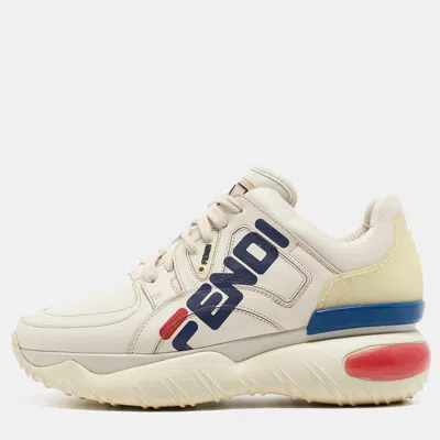 Pre-owned Fendi Fila Mania Sneakers Size 38 In White