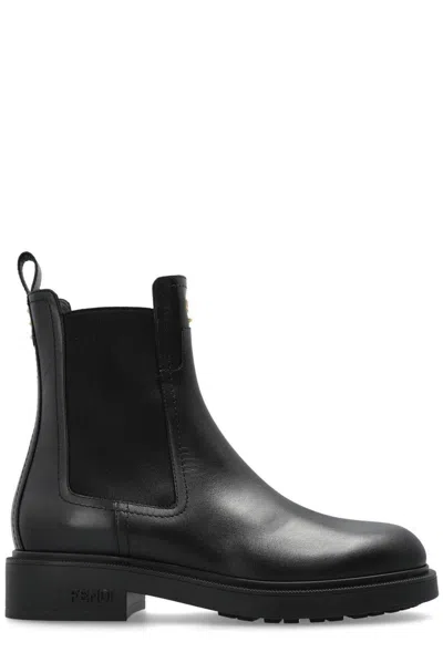 Fendi Filo Biker Ankle Boots In Black
