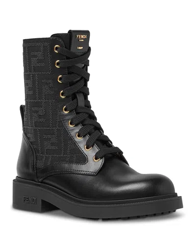 Fendi Filo Biker Boots In Black