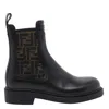 Fendi Ankle Boots With Elastic Side Panels In Black
