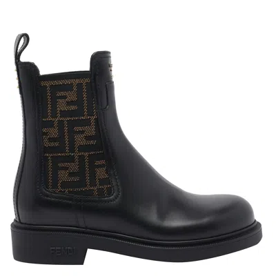 Fendi Filo Booties In Black