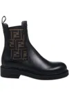 Fendi Ankle Boots With Elastic Side Panels In Black