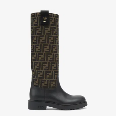 Fendi "filo" Ff Boots In Black