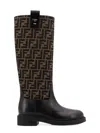Fendi Filo Ff Canvas & Leather Knee-high Boots