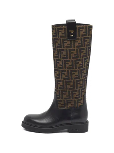 Pre-owned Fendi Filo Knee-high Boots In Black
