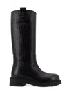 Fendi Wire Stamped Ff Motif High Boots Shoes In Black
