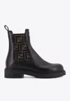 Fendi Ankle Boots With Elastic Side Panels In Black