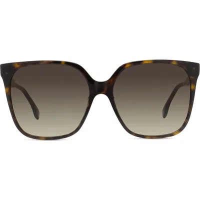 Fendi ' Fine 59mm Geometric Sunglasses In Brown