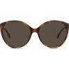 Fendi ' Fine 59mm Round Sunglasses In Blonde Havana/brown