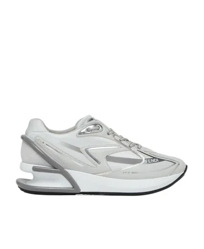 FENDI WHITE FABRIC LOW-TOPS