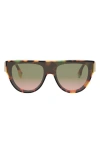 Fendi ' First 139mm Flat Top Sunglasses In Havana/ Other / Gradient Green