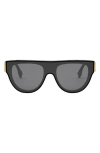 Fendi First Geometric Sunglasses, 139mm In Shiny Black/smoke