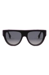 Fendi ' First 139mm Flat Top Sunglasses In Shiny Violet/gradient Smoke