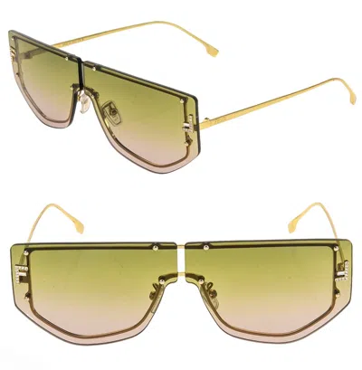 Pre-owned Fendi First 40096 Gold Green Crystal Fashion Mask Unisex Sunglass Fe40096u