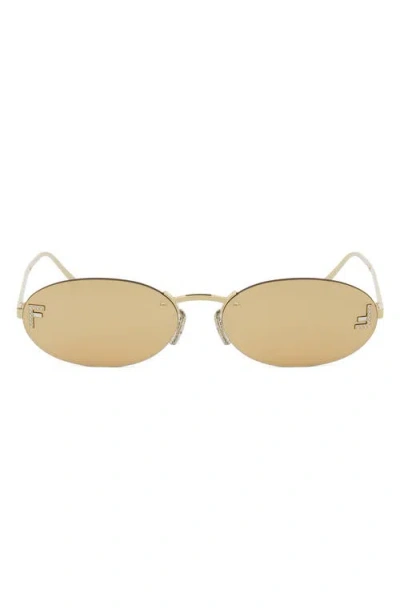 Fendi ' First 54mm Oval Sunglasses In Gold