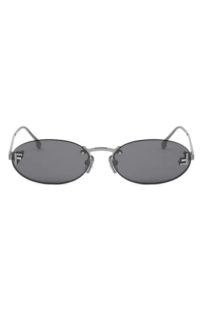 Fendi ' First 54mm Oval Sunglasses In Gray