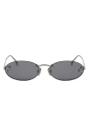 Fendi Embellished Ff Oval Metal Sunglasses In Silver