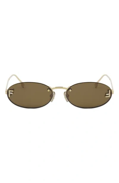 Fendi Ferragamo Taupe Brown Leather Sneakers In Gold
