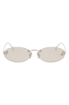 Fendi Fe4075us 28y Oro Rosa  First Crystal Sunglasses In Shiny Rose Gold/violet