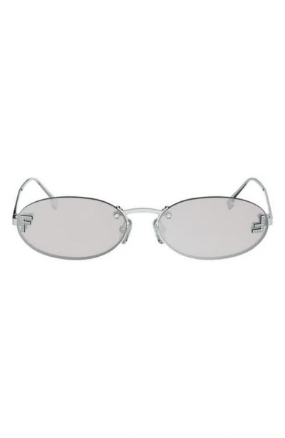 Fendi ' First 54mm Oval Sunglasses In Silver