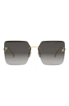 Fendi 59mm Gradient Square Sunglasses In Gold