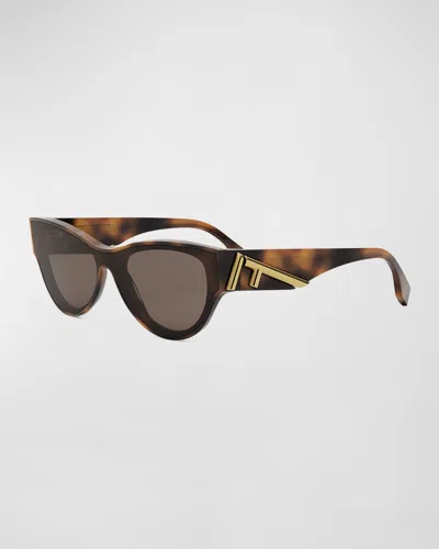 Fendi First Acetate Cat-eye Sunglasses In Brown