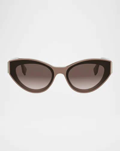 Fendi First Acetate Cat-eye Sunglasses In Brown