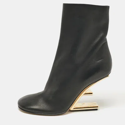 Pre-owned Fendi First Ankle Length Boots Size 37 In Black