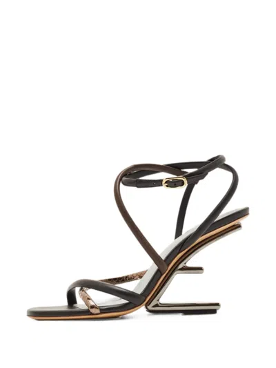 Pre-owned Fendi First Ankle-strap Sandals In Black