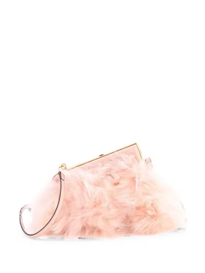 Pre-owned Fendi First Bag Fur Small Shoulder Bag In Pink