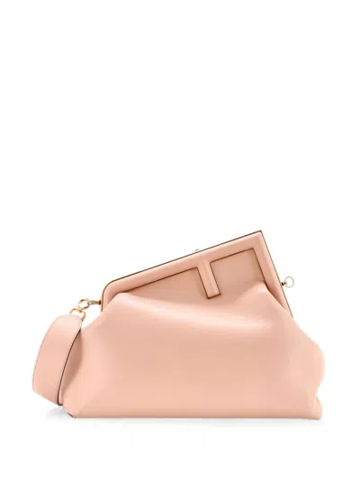 Pre-owned Fendi First Bag Leather Medium Clutch Bag In Pink