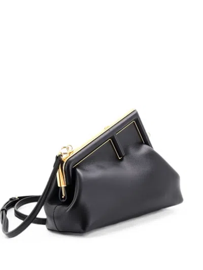 Pre-owned Fendi First Bag Leather Small Clutch Bag In Black