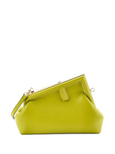 Pre-owned Fendi First Bag Leather Small Clutch Bag In Green