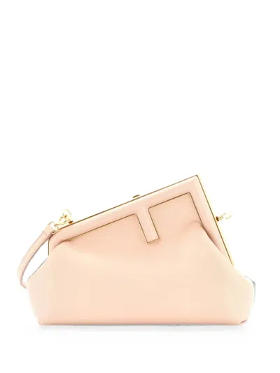 Pre-owned Fendi First Bag Leather Small Clutch Bag In Neutrals