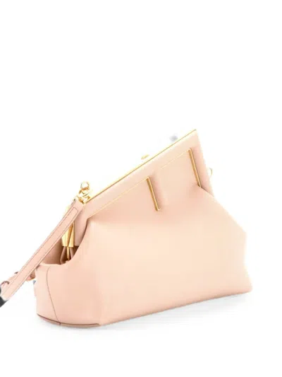 Pre-owned Fendi First Bag Leather Small Clutch Bag In Neutrals