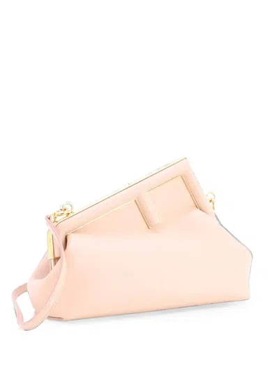 Pre-owned Fendi First Bag Leather Small Clutch Bag In Neutrals
