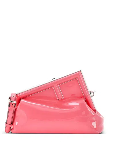 Pre-owned Fendi First Bag Patent Midi Shoulder Bag In Pink