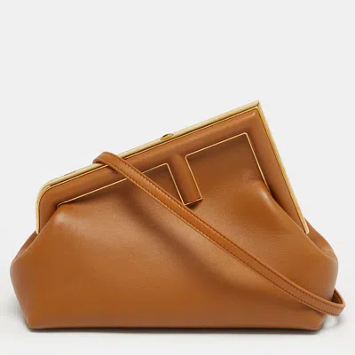 Pre-owned Fendi First Brown Leather Shoulder Bag