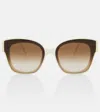 Fendi First Butterfly Square Sunglasses In Ivory/gradient Brown